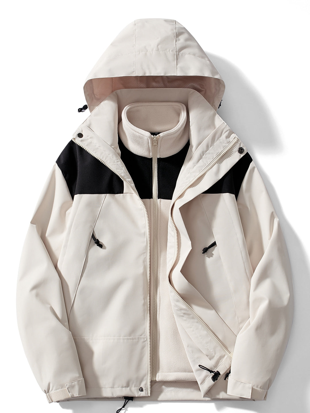 Heidi-Mode | 3-in-1 Fleece-Winterjacke mit Kapuze für Damen