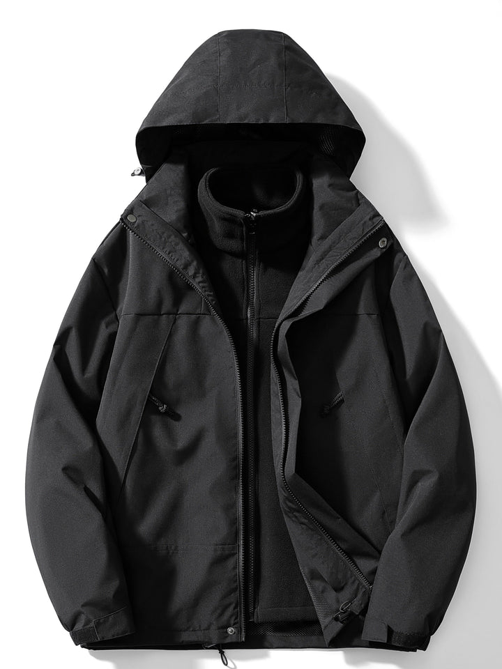 Heidi-Mode | 3-in-1 Fleece-Winterjacke mit Kapuze für Damen