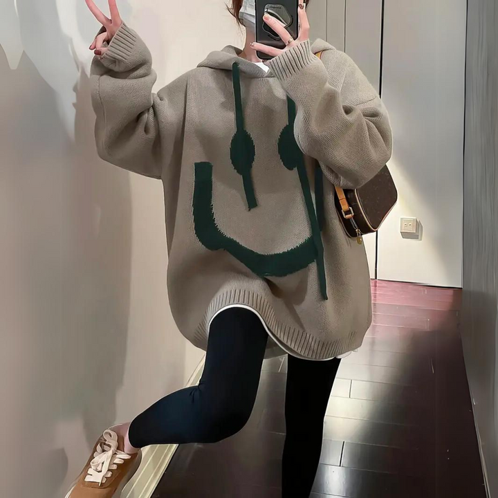 Heidi-Mode | Warmer Hoodie Smiley Print