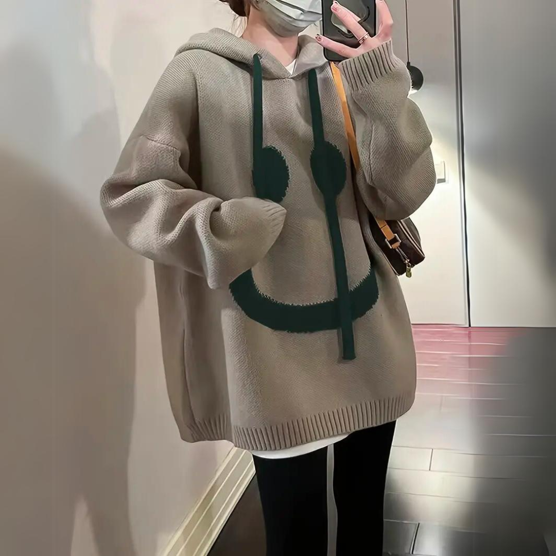 Heidi-Mode | Warmer Hoodie Smiley Print