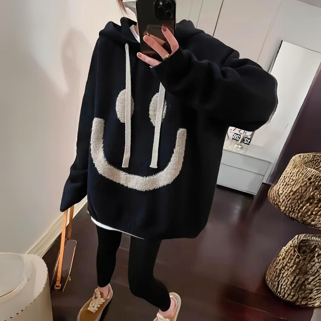 Heidi-Mode | Warmer Hoodie Smiley Print