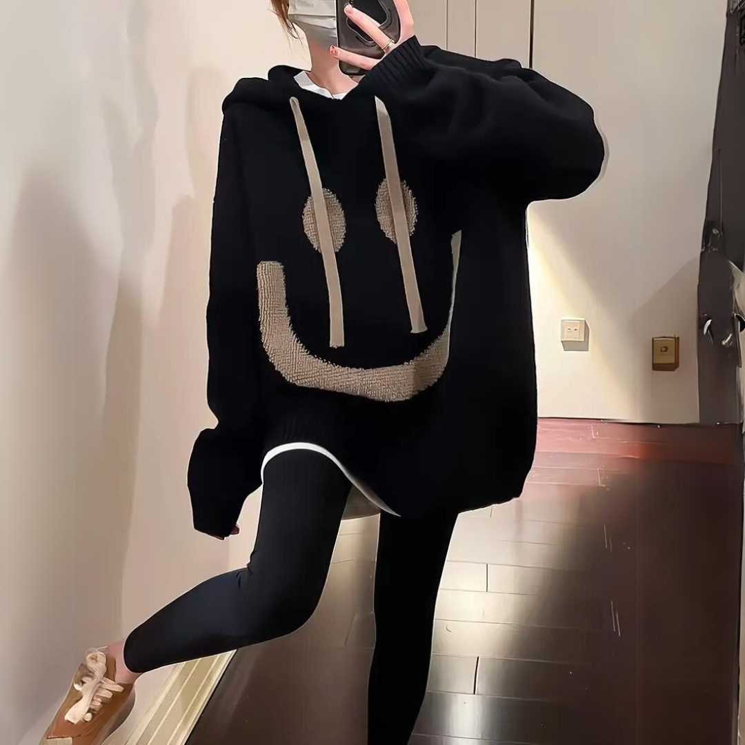 Heidi-Mode | Warmer Hoodie Smiley Print