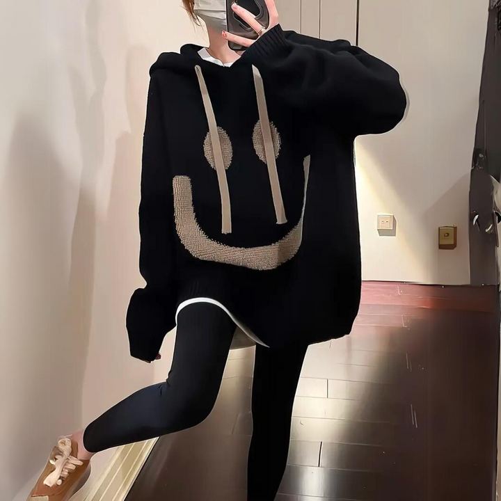 Heidi-Mode | Warmer Hoodie Smiley Print