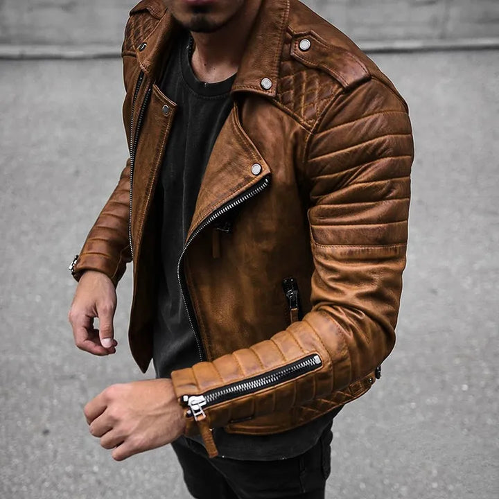 Elegante Herren Lederjacke