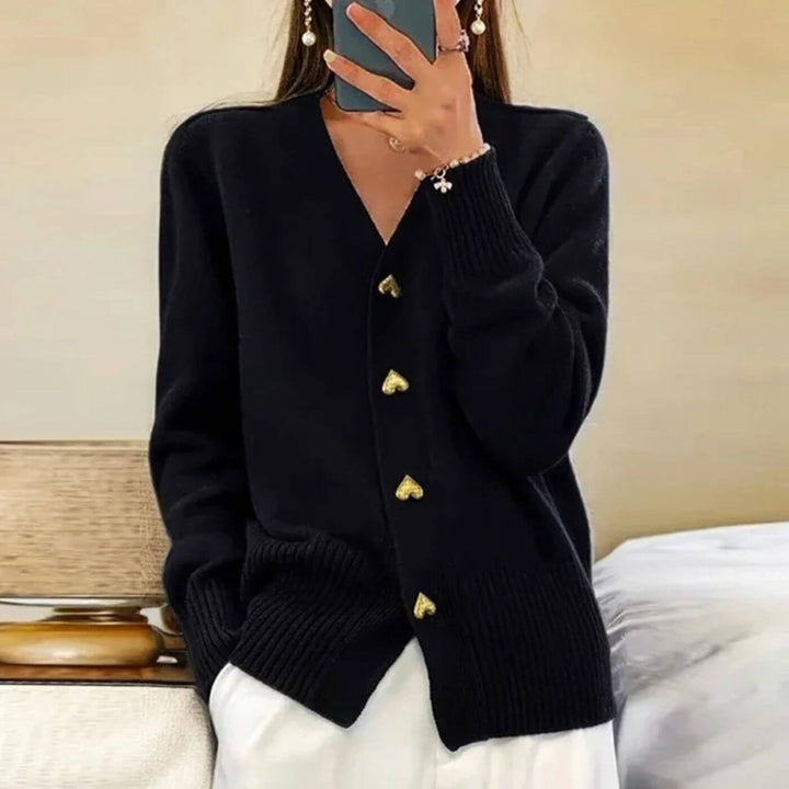 Adele™ - Herzknopf Elegante Strickjacke