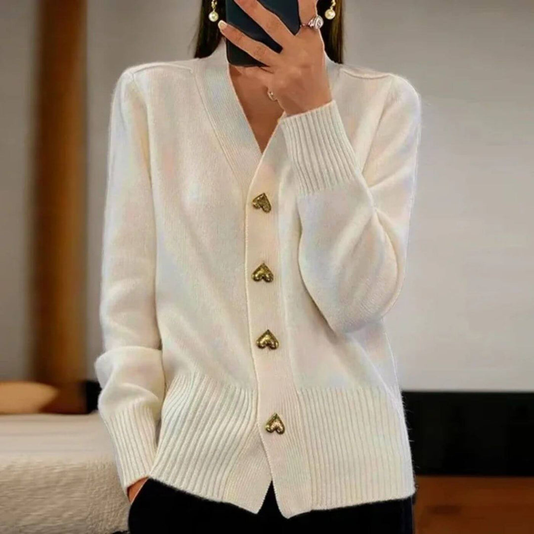 Adele™ - Herzknopf Elegante Strickjacke