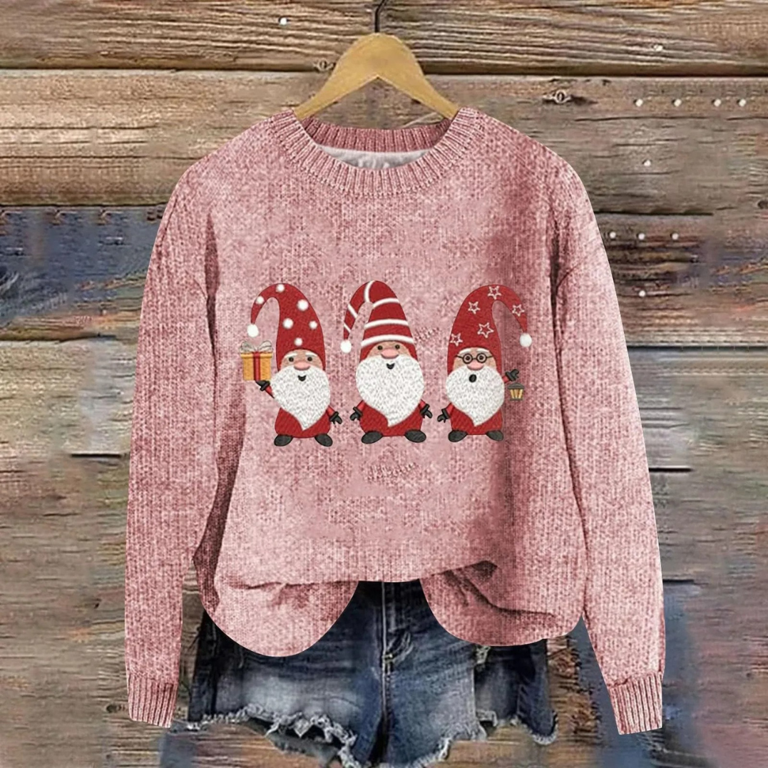 Angelika | Weihnachtspullover mit Weihnachtsmann Motiv