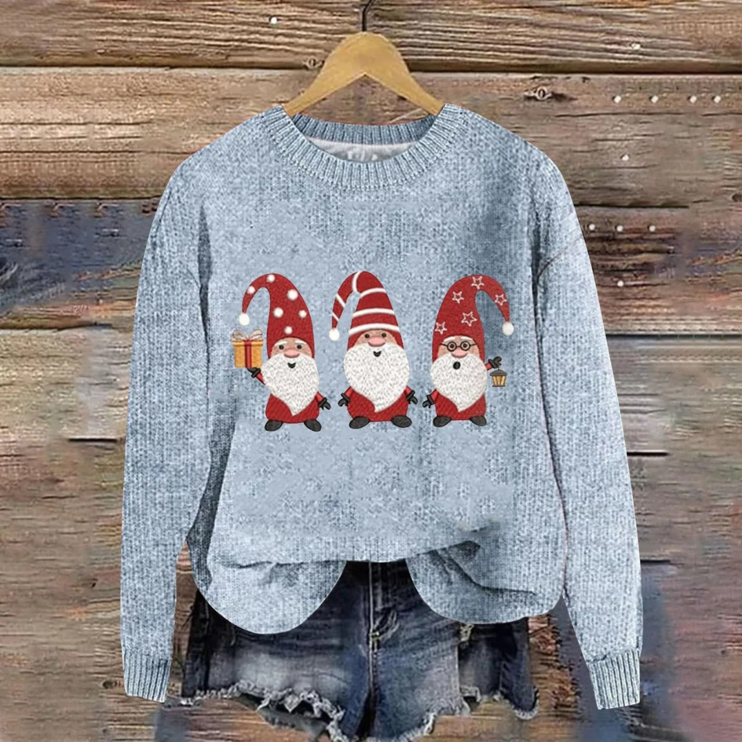 Angelika | Weihnachtspullover mit Weihnachtsmann Motiv