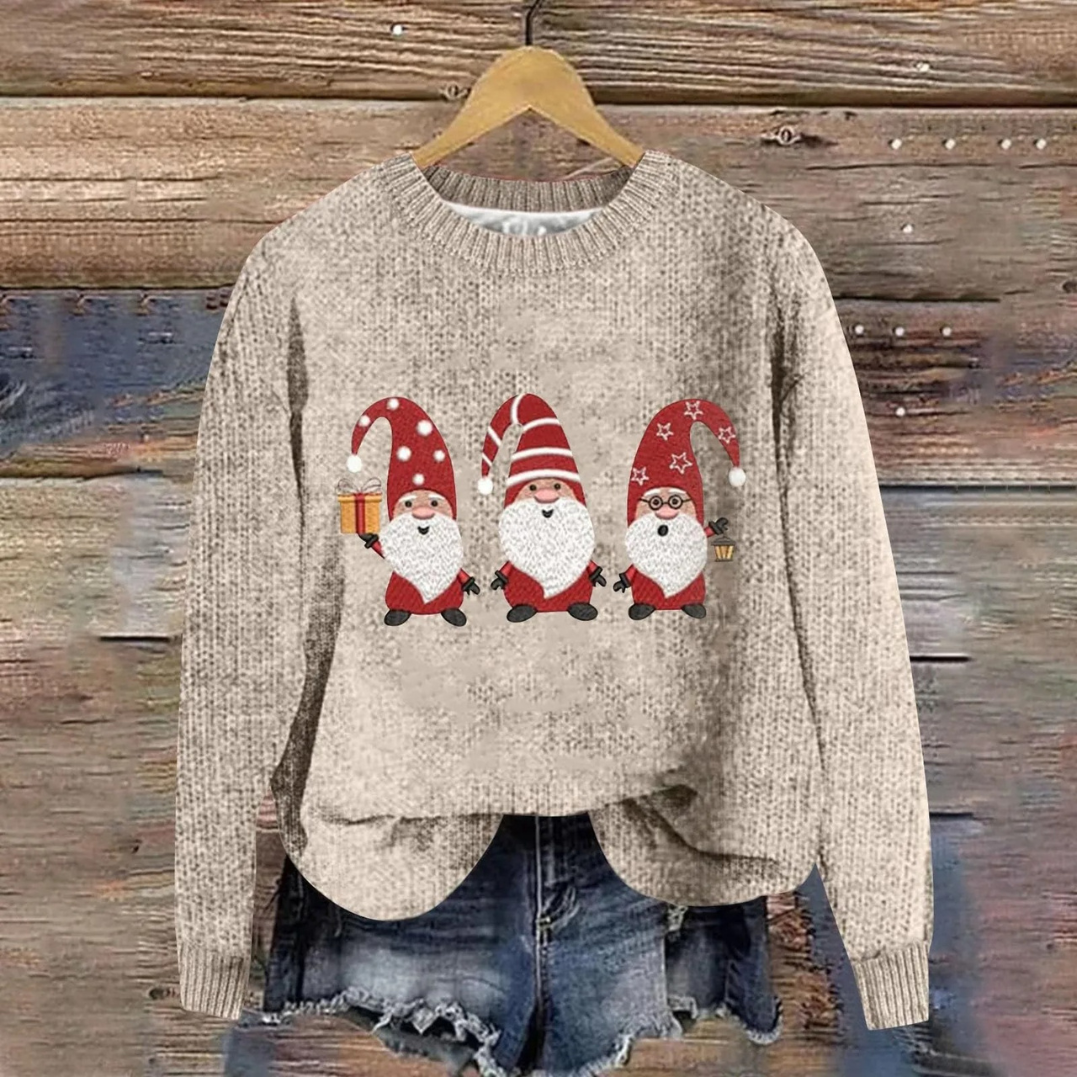 Angelika | Weihnachtspullover mit Weihnachtsmann Motiv