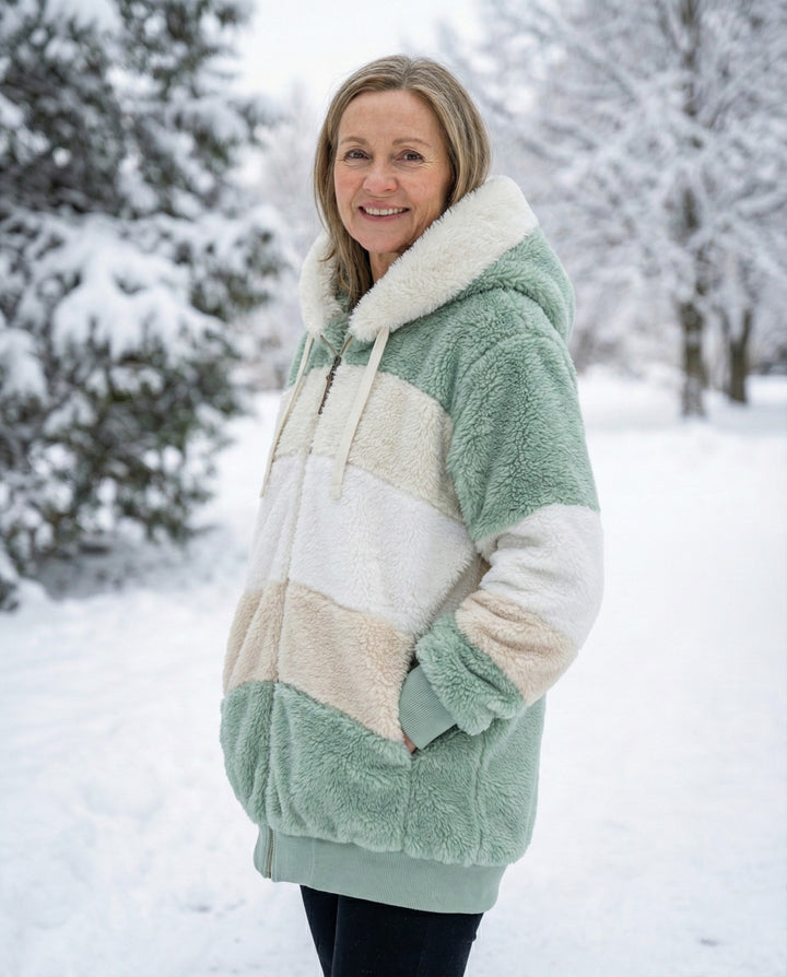 Barbara™ – Colorblock Plüschjacke