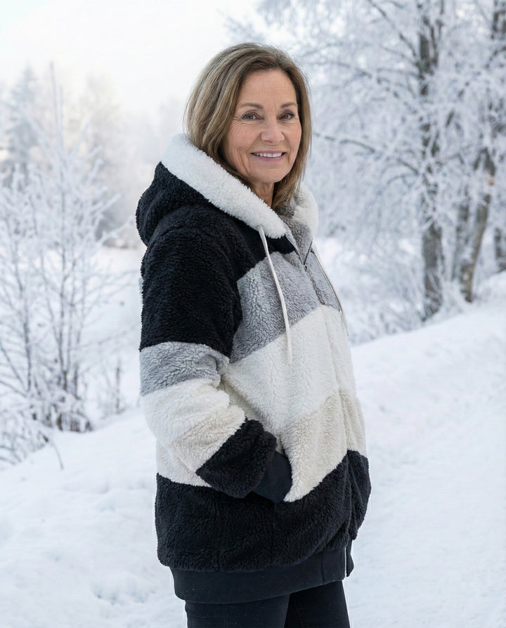 Barbara™ – Colorblock Plüschjacke
