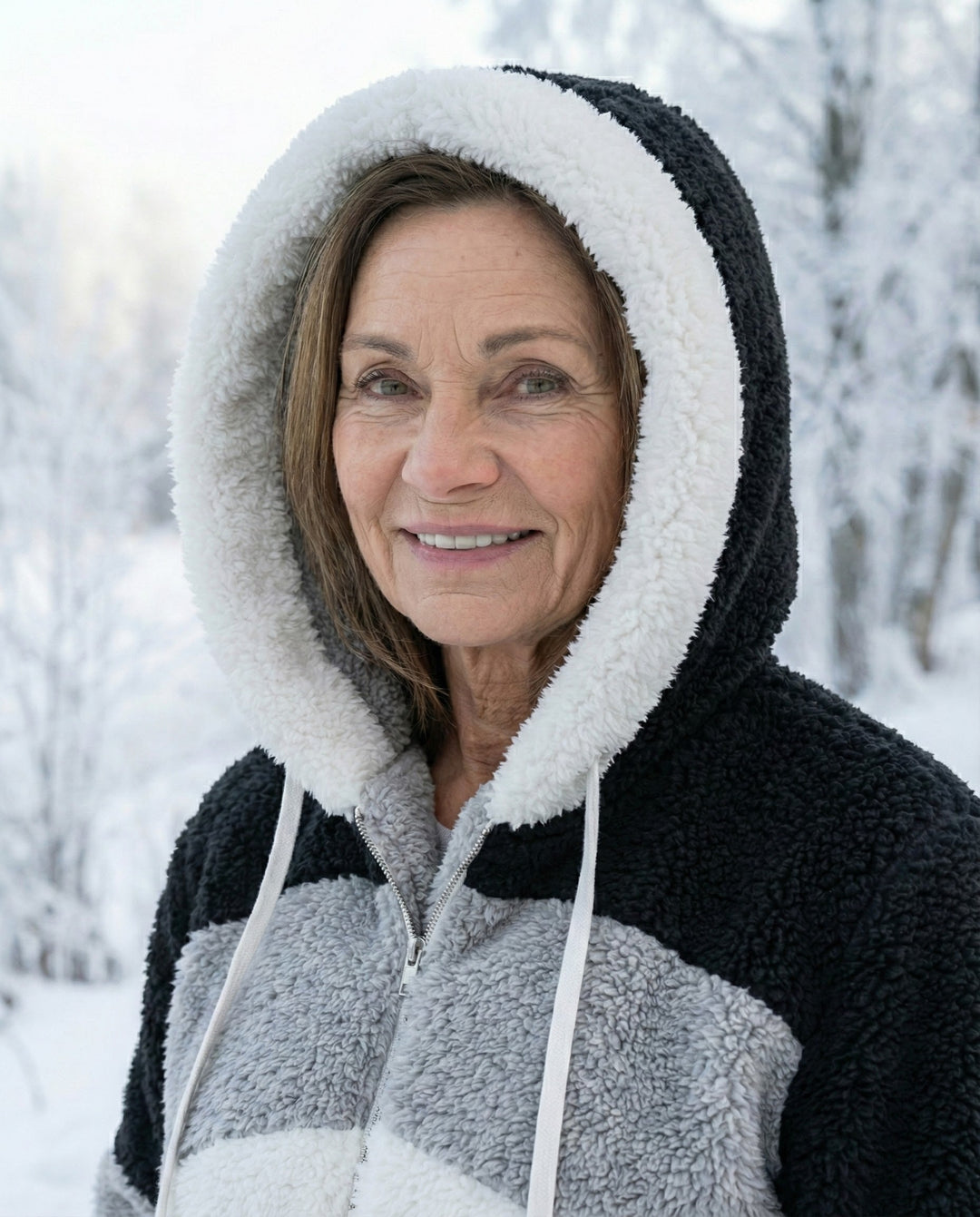 Barbara™ – Colorblock Plüschjacke