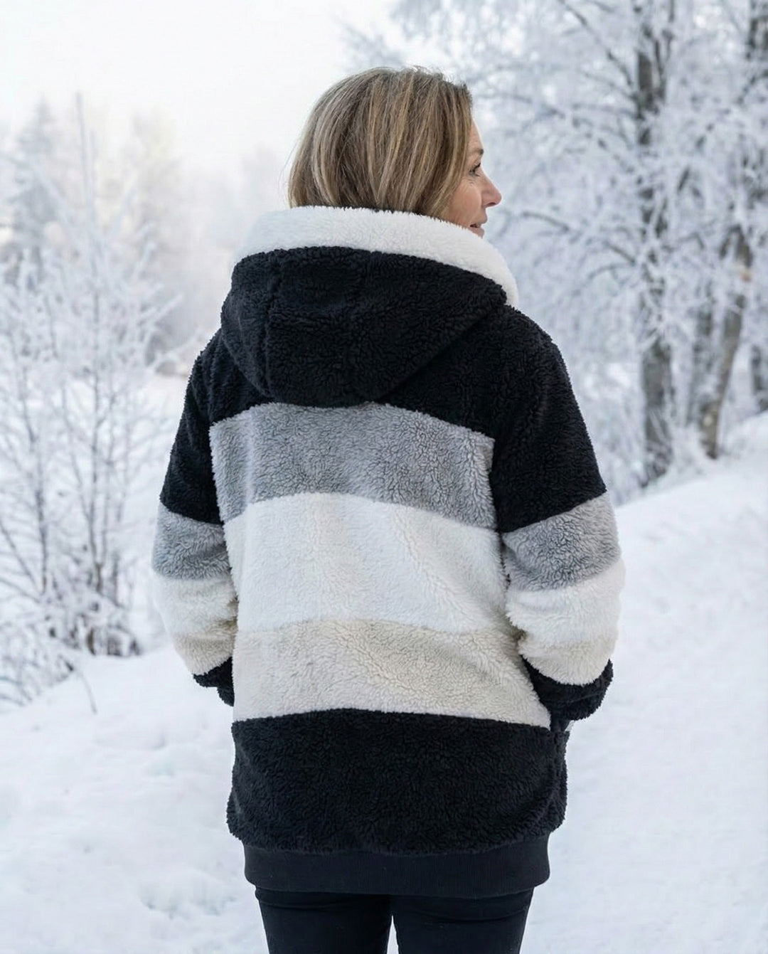Barbara™ – Colorblock Plüschjacke