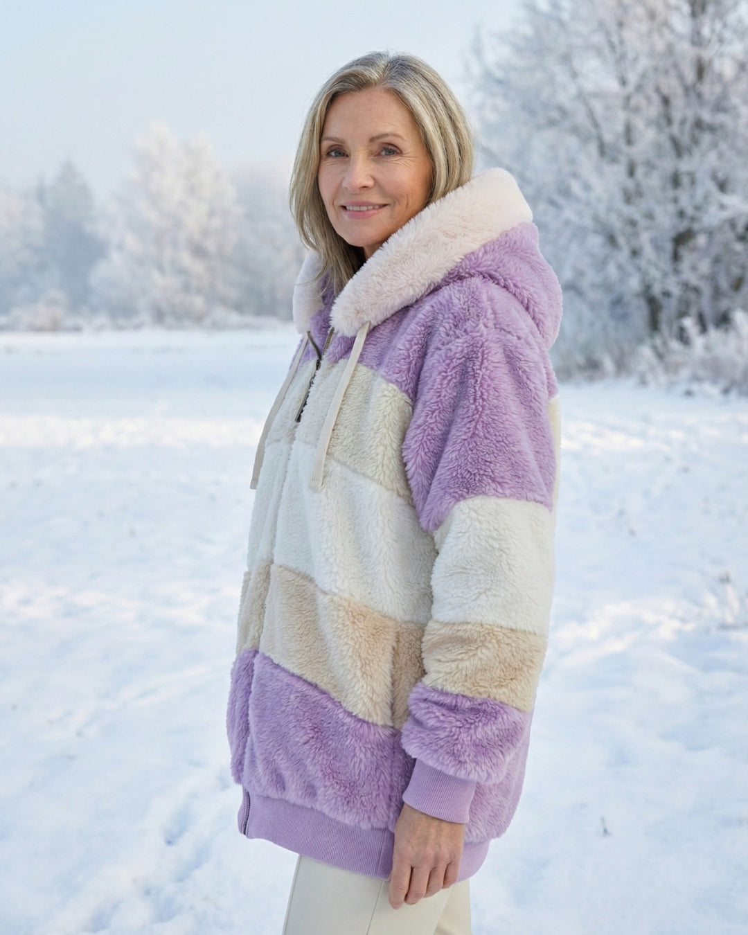 Barbara™ – Colorblock Plüschjacke