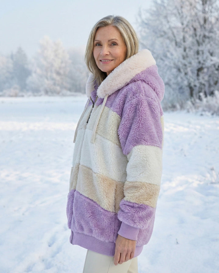 Barbara™ – Colorblock Plüschjacke