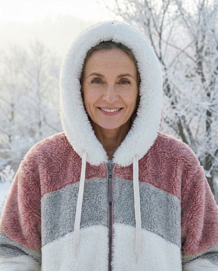 Barbara™ – Colorblock Plüschjacke