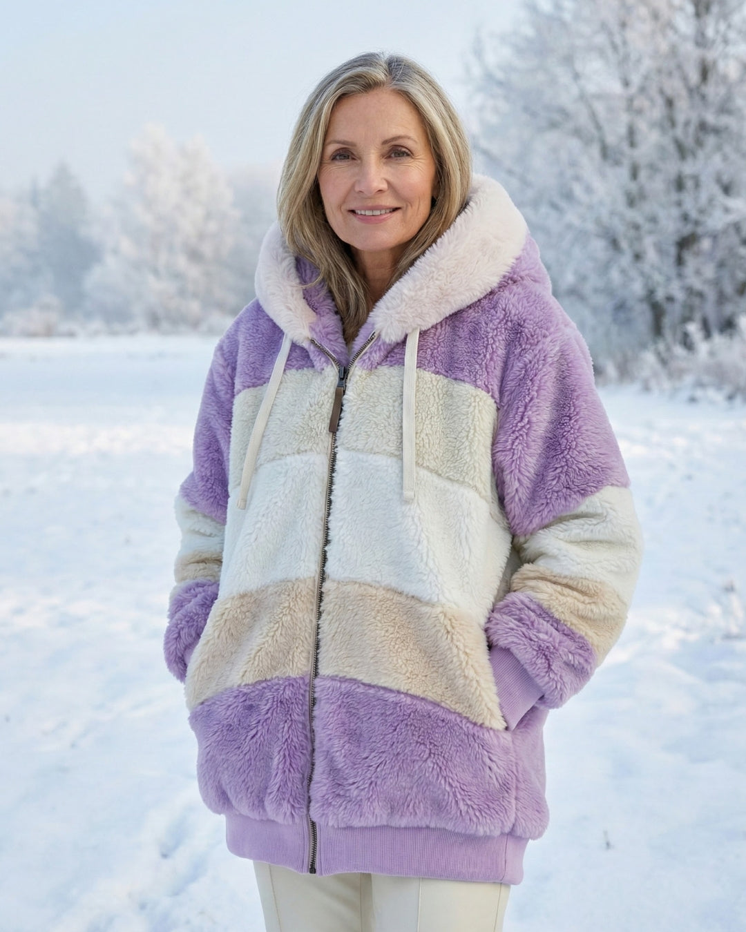 Barbara™ – Colorblock Plüschjacke