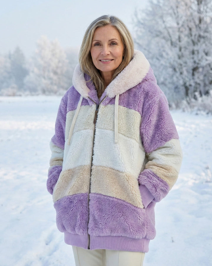 Barbara™ – Colorblock Plüschjacke