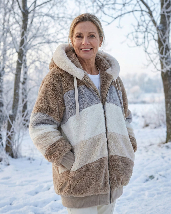 Barbara™ – Colorblock Plüschjacke