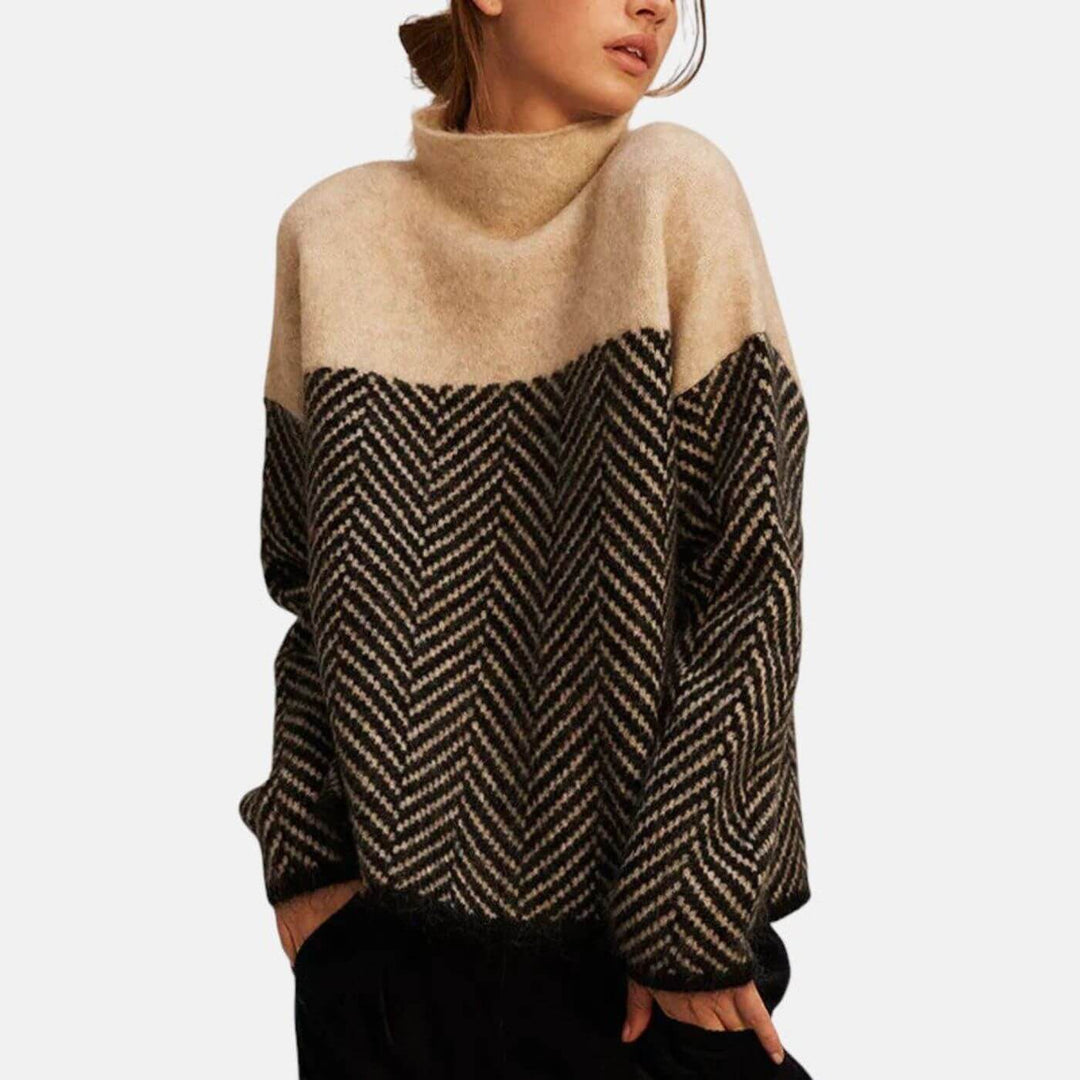 Bernadette™ – Weicher Strickpullover mit Fischgrätenmuster