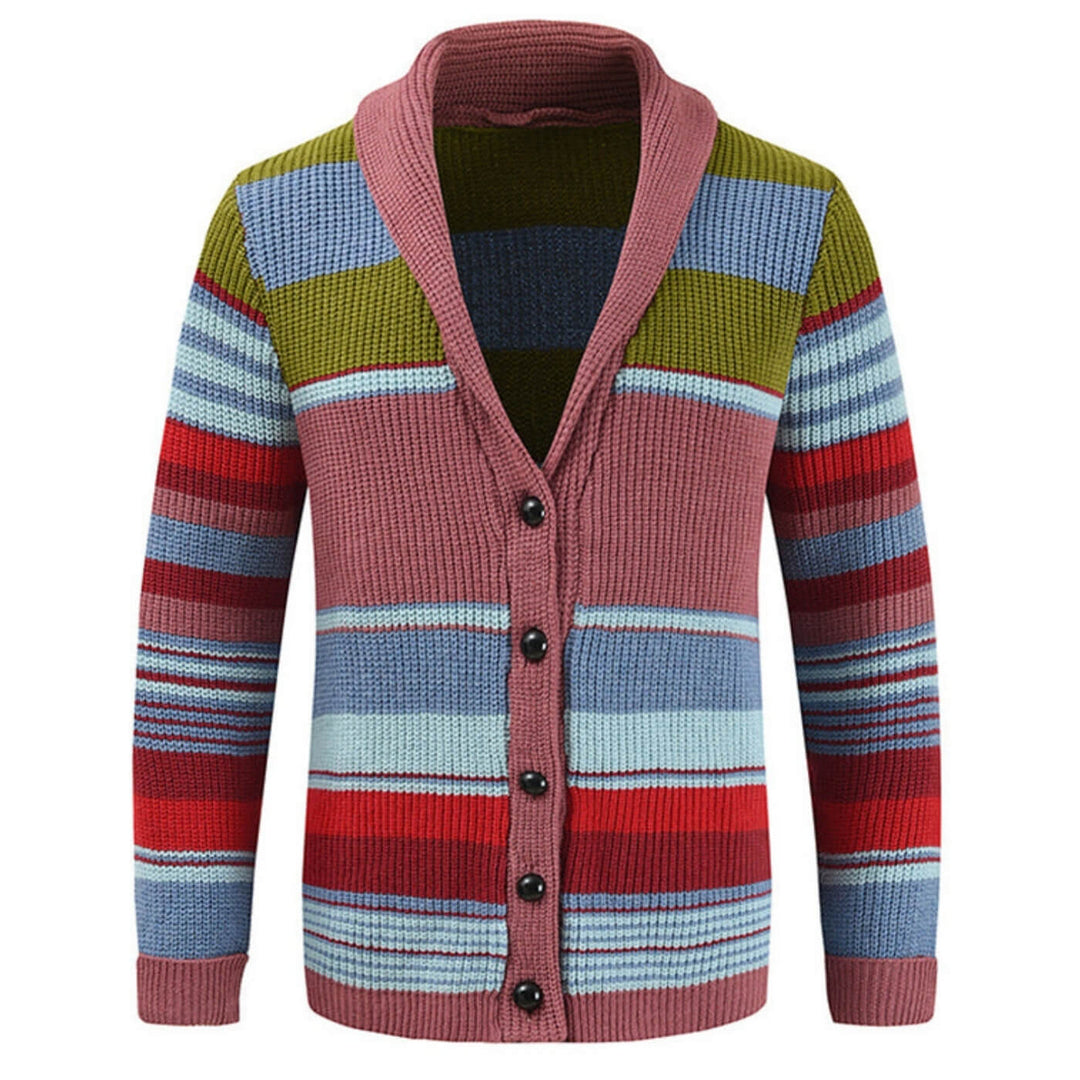 Carlo™ – Colorblock Strickjacke mit Reverskragen