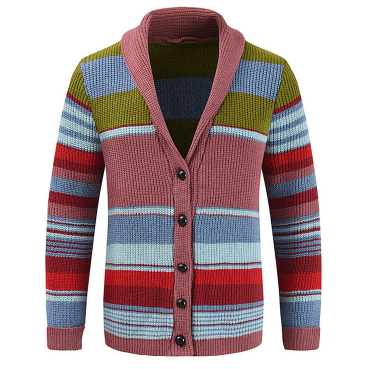 Carlo™ – Colorblock Strickjacke mit Reverskragen