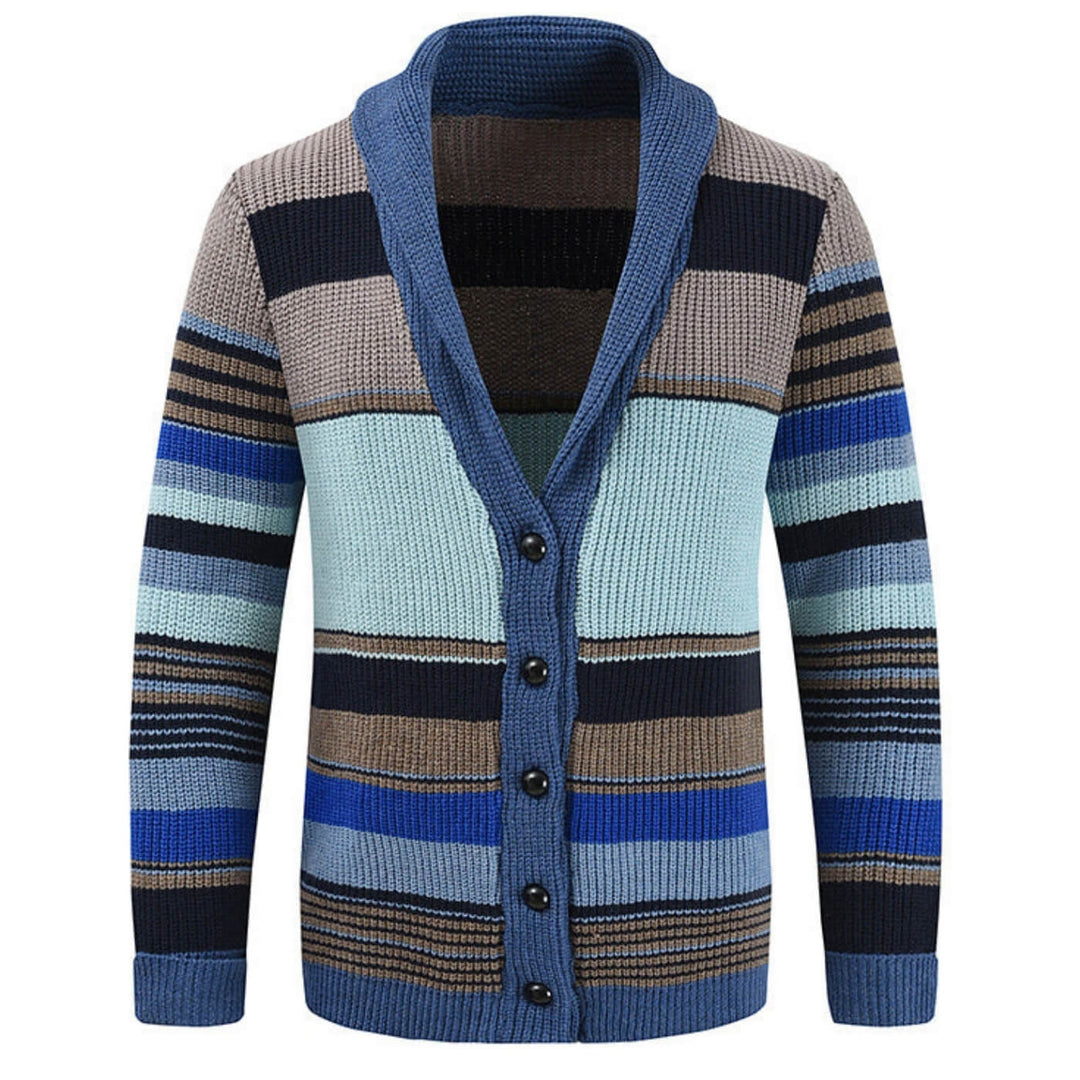 Carlo™ – Colorblock Strickjacke mit Reverskragen