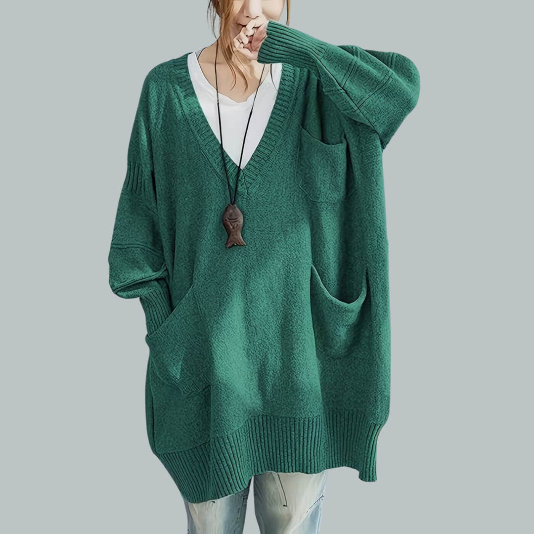 Carlotta™ - Oversize V-Ausschnitt Pullover