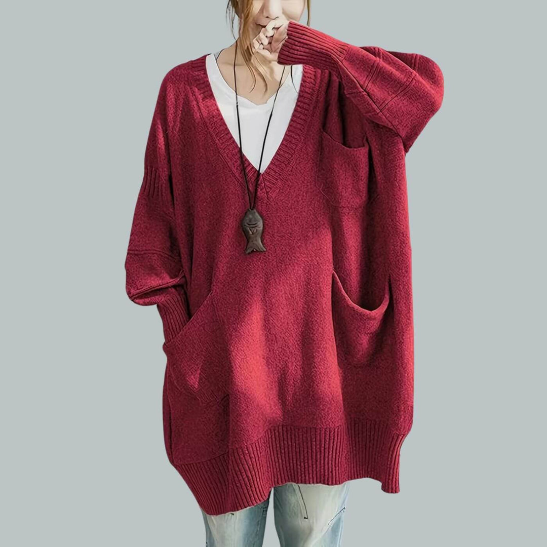 Carlotta™ - Oversize V-Ausschnitt Pullover