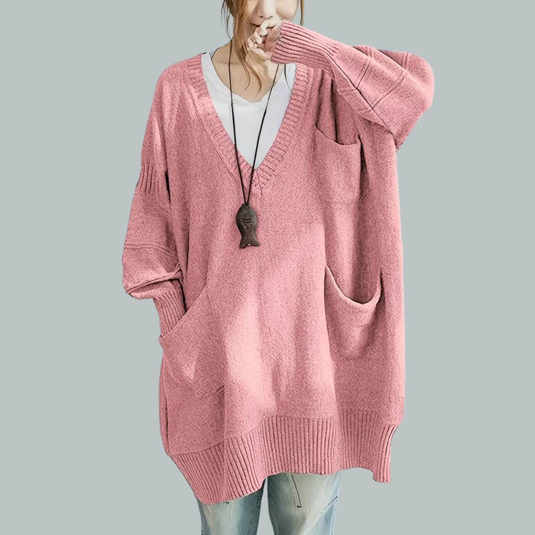 Carlotta™ - Oversize V-Ausschnitt Pullover