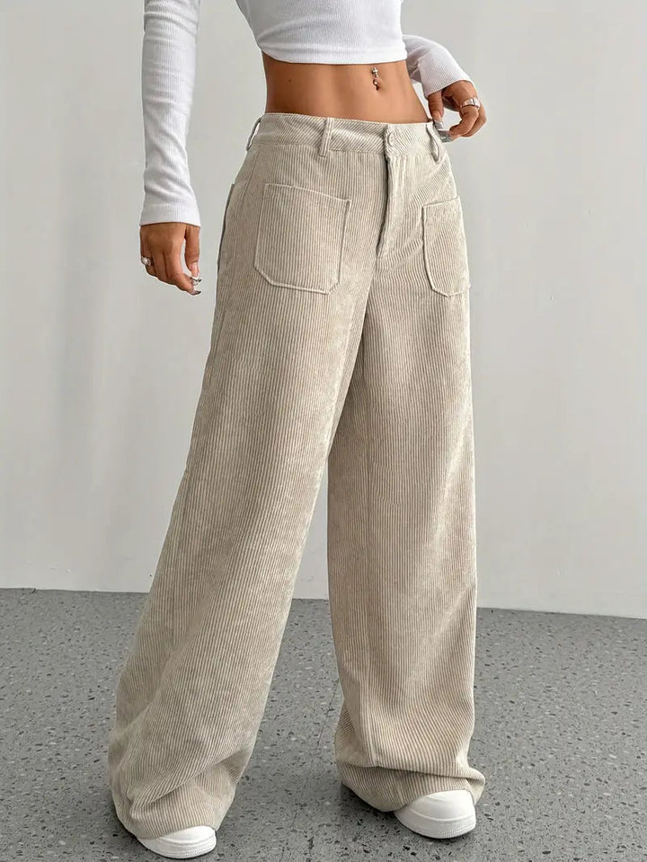 Luisa | Trendige Hoch Taillierte Cordhose
