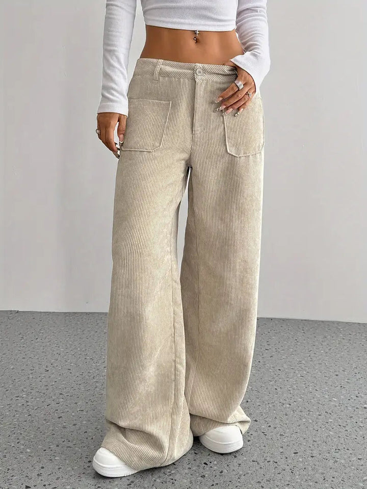 Luisa | Trendige Hoch Taillierte Cordhose