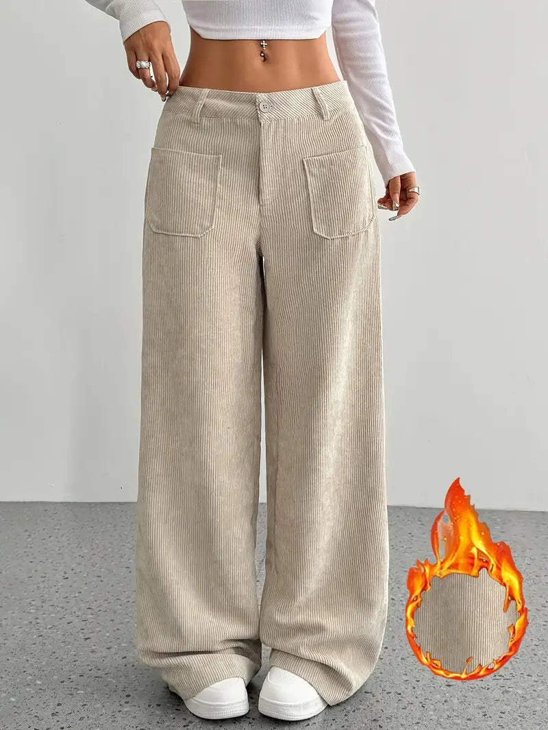 Luisa | Trendige Hoch Taillierte Cordhose