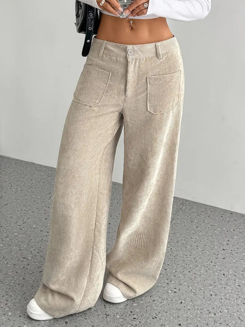 Luisa | Trendige Hoch Taillierte Cordhose