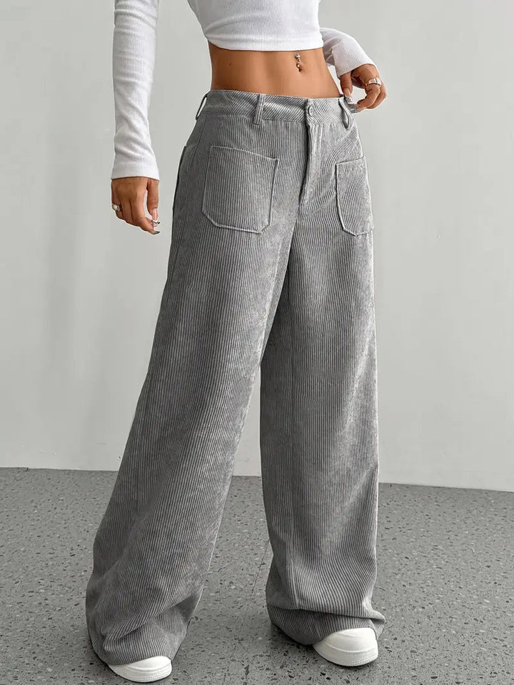 Luisa | Trendige Hoch Taillierte Cordhose