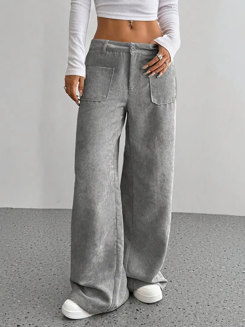 Luisa | Trendige Hoch Taillierte Cordhose