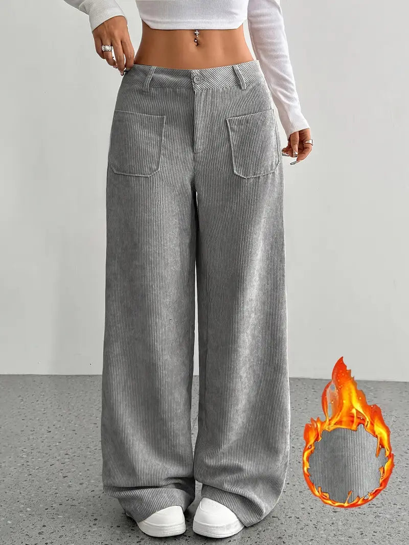 Luisa | Trendige Hoch Taillierte Cordhose