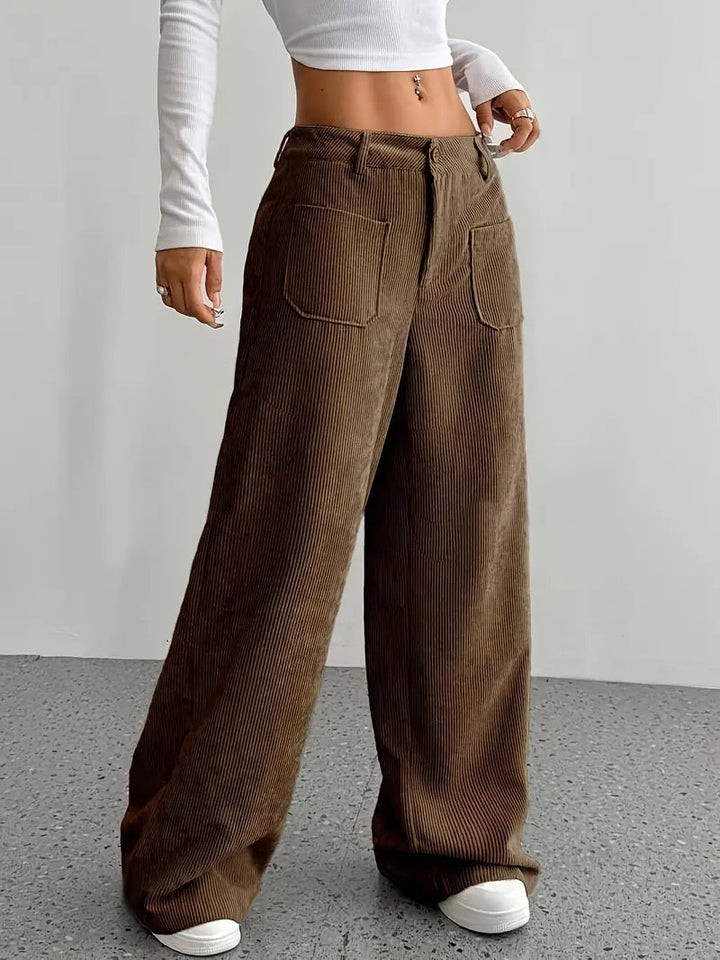 Luisa | Trendige Hoch Taillierte Cordhose