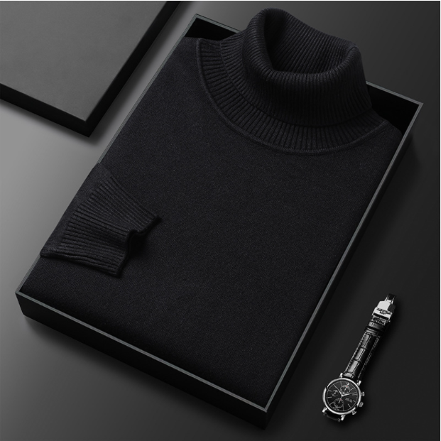 Simon | Rollkragenpullover Kaschmir-Baumwoll-Mix, Eleganter Stil