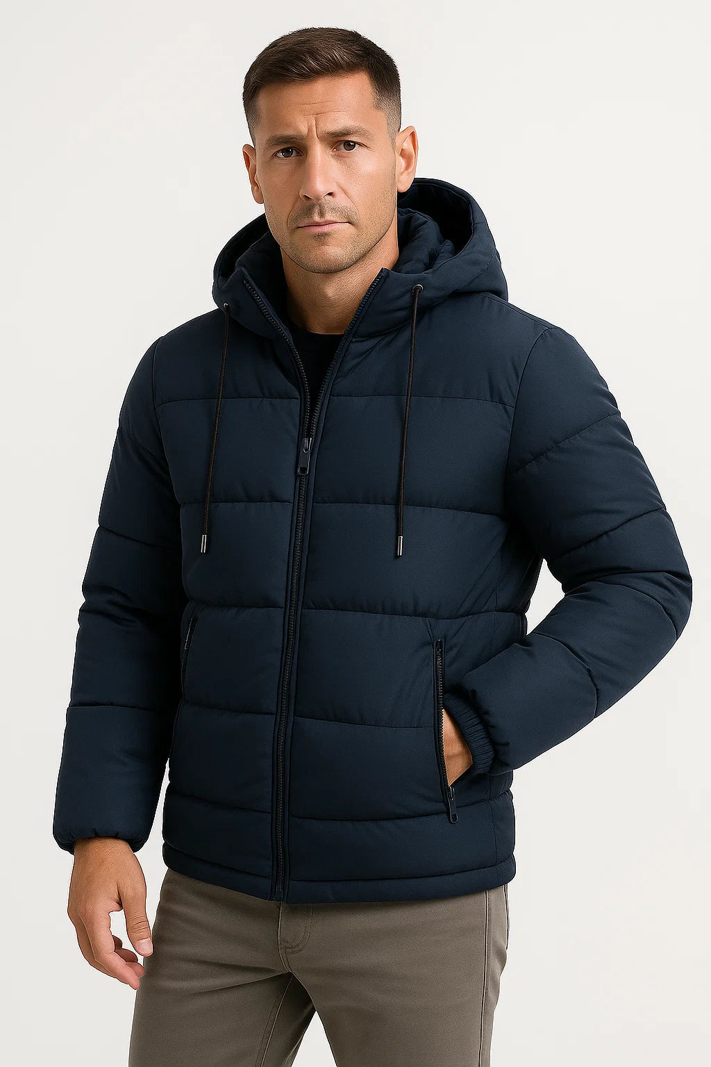 David | Weiche Winter Pufferjacke mit verstellbarer Kapuze