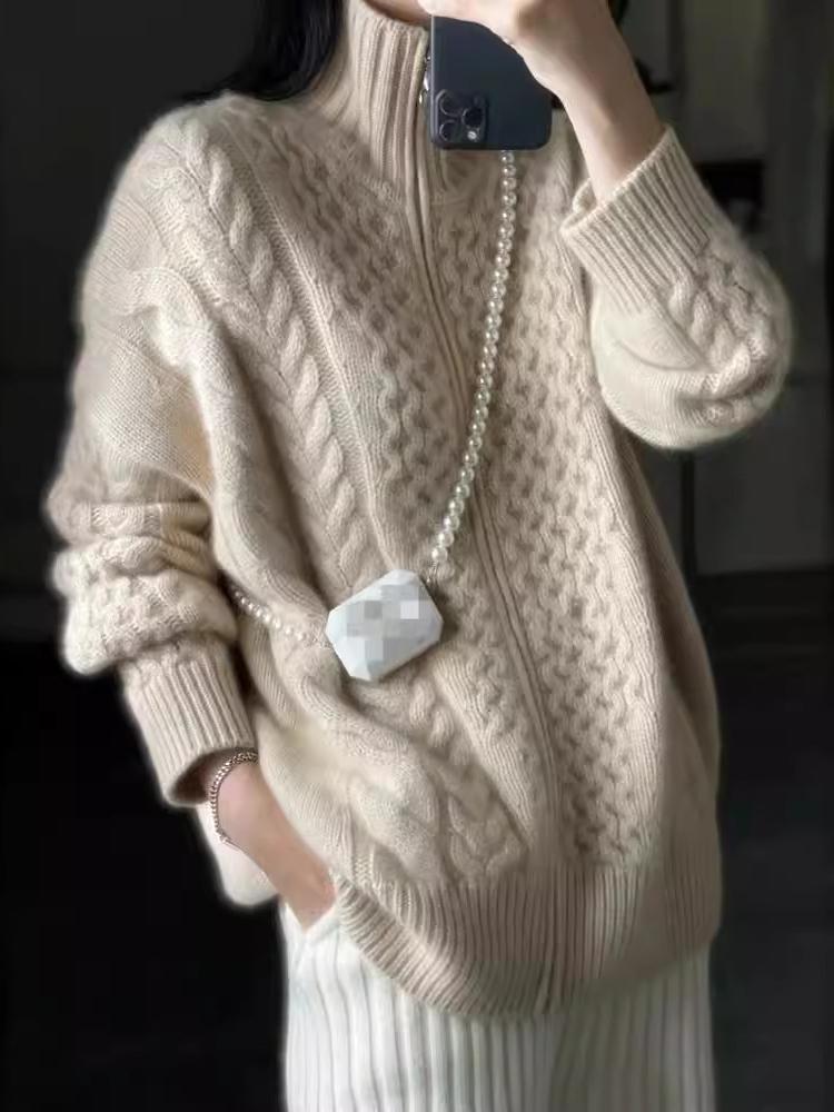 Dorian | Grobstrick Rollkragen Cardigan