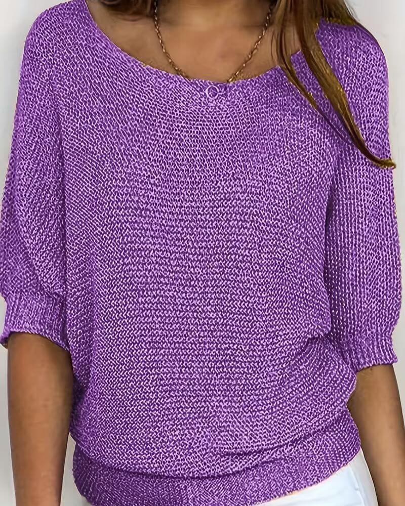 Eleonore™ – Weicher und atmungsaktiver 3/4-Arm Strickpullover