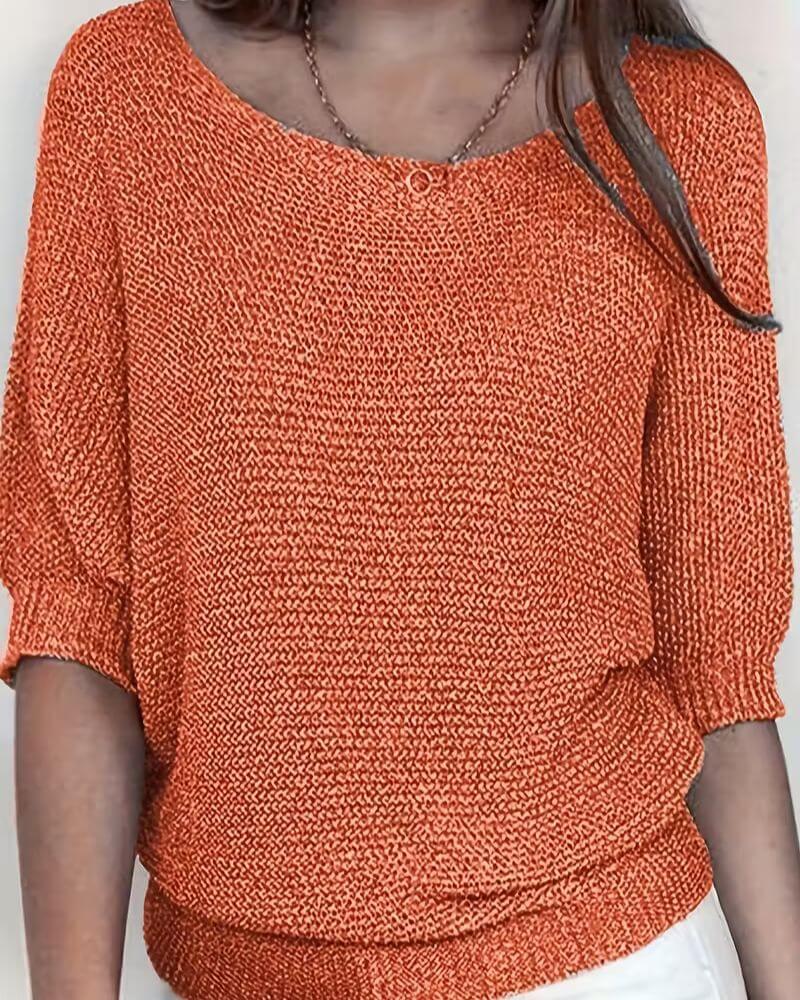 Eleonore™ – Weicher und atmungsaktiver 3/4-Arm Strickpullover