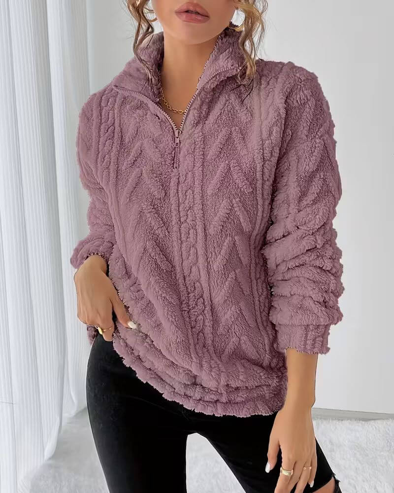 Ella™ – Gemütlicher Fleece Zip Up Sweatshirt