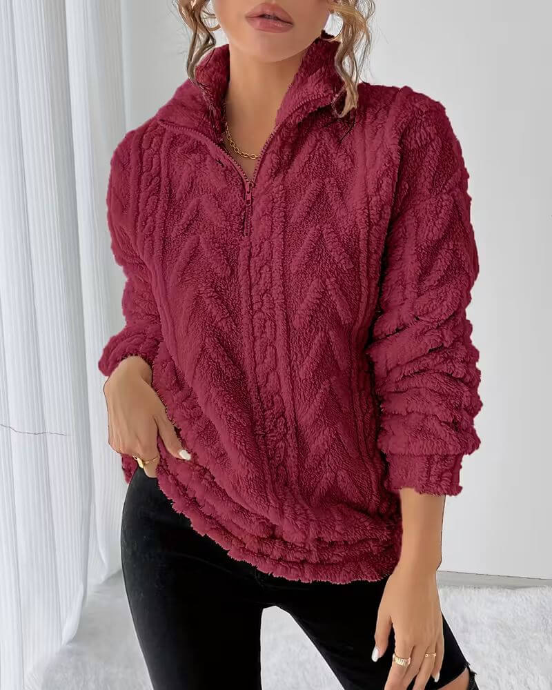 Ella™ – Gemütlicher Fleece Zip Up Sweatshirt