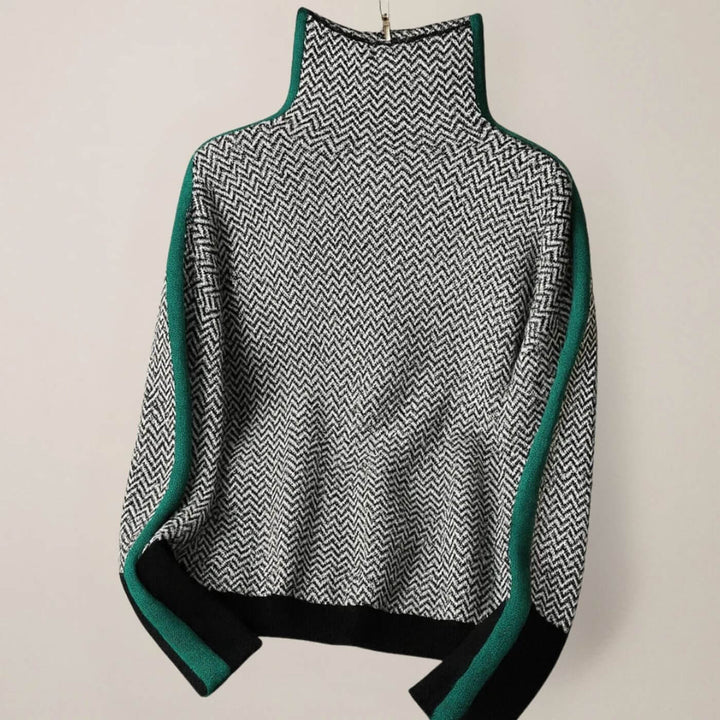 Frieda™ - Rollkragenpullover mit Fischgrätenmuster