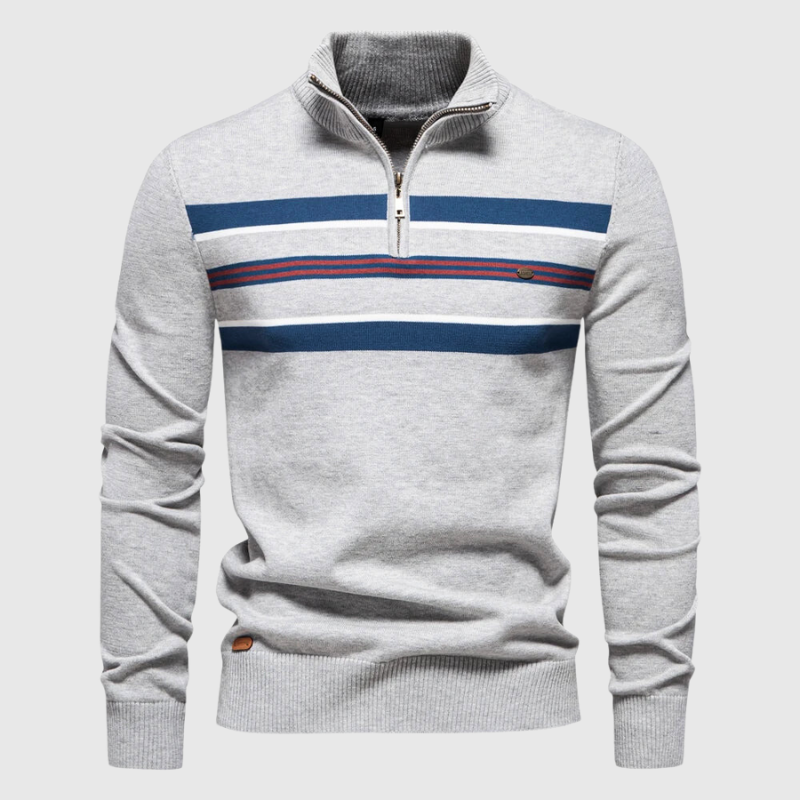 Moderner Herren Reißverschluss-Strickpullover