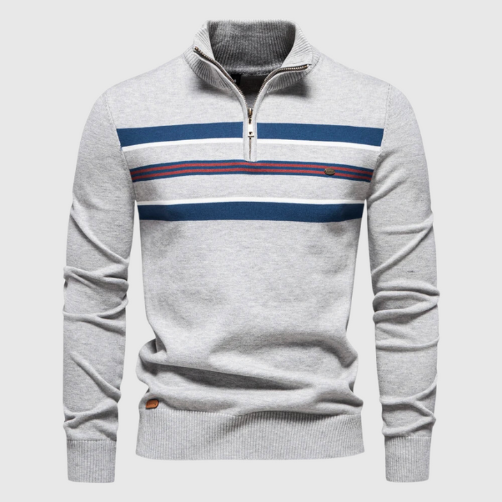 Moderner Herren Reißverschluss-Strickpullover