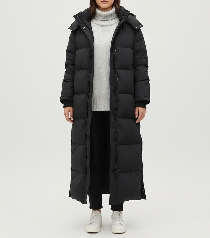 Damen Maxi-Steppjacke Extra Lang | Große Größen