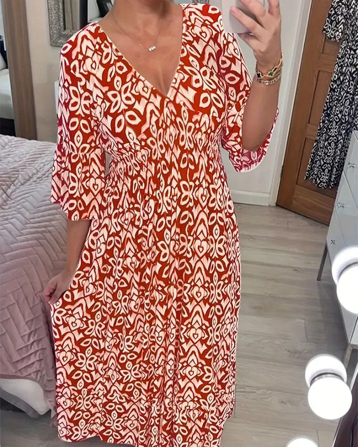 Gertrude™ – Lockeres Boho-Sommerkleid mit V-Ausschnitt